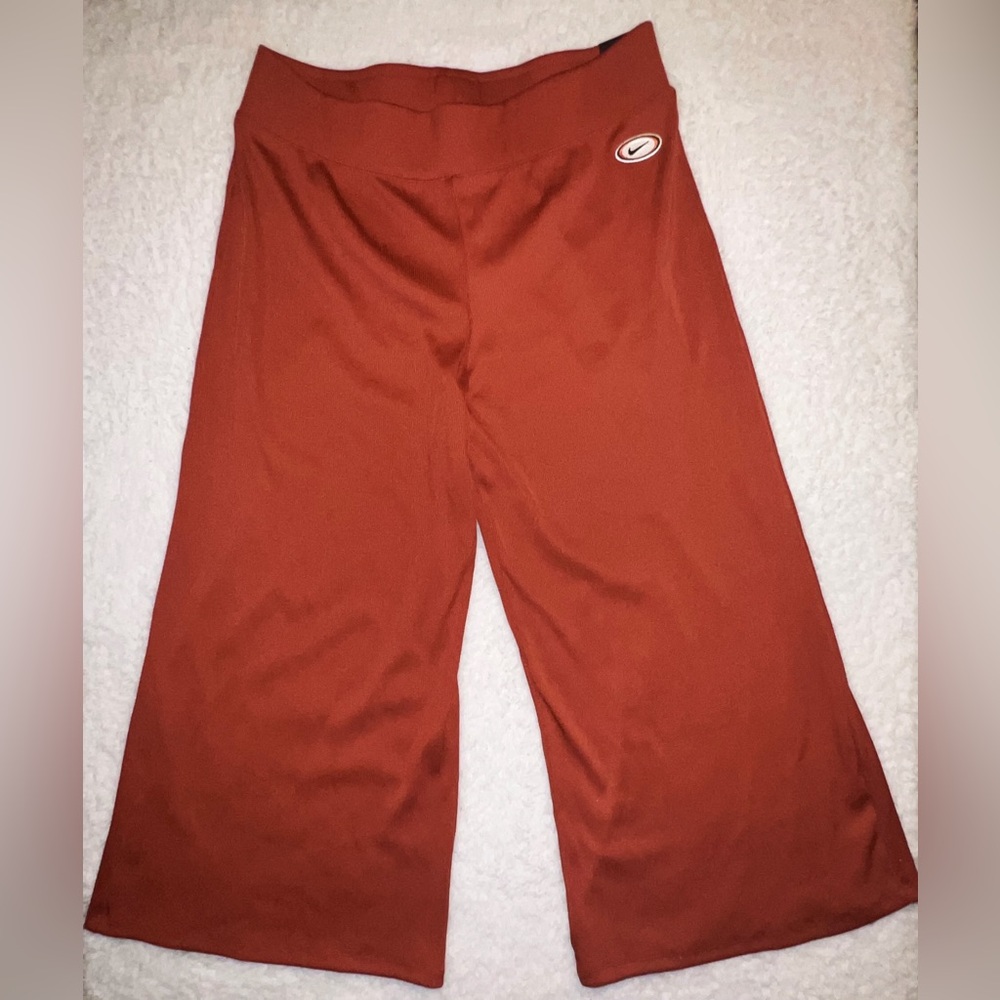 Nike NWT ribbed XL high waist wide leg joggers in rust - Picture 9 of 12